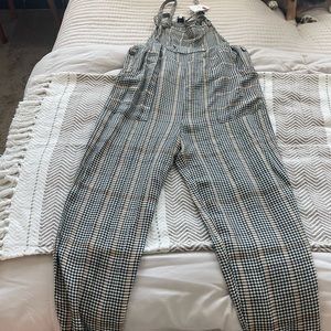 Plaid pant overalls